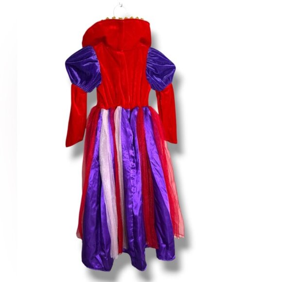 Queen of Hearts Costume Alice Wonderland Red Purple Gold Cracker Barrel Girl 4/5 - Picture 10 of 16